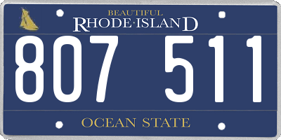 RI license plate 807511