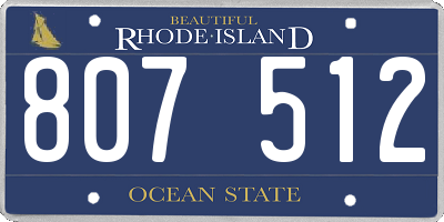 RI license plate 807512