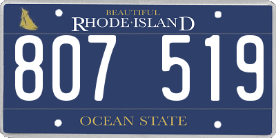RI license plate 807519