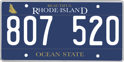 RI license plate 807520