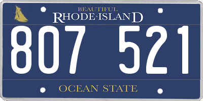 RI license plate 807521