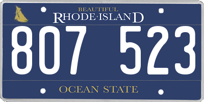 RI license plate 807523