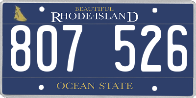RI license plate 807526