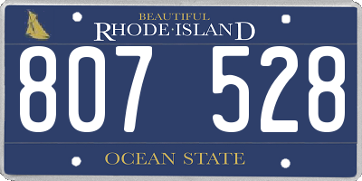 RI license plate 807528
