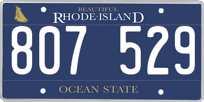 RI license plate 807529