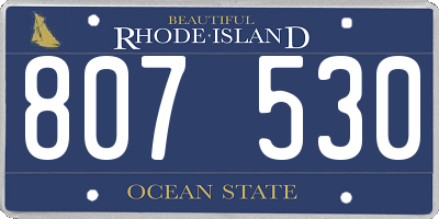 RI license plate 807530