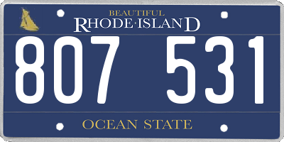RI license plate 807531