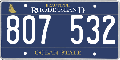 RI license plate 807532