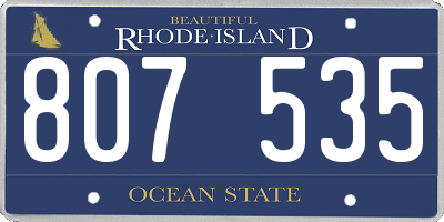 RI license plate 807535