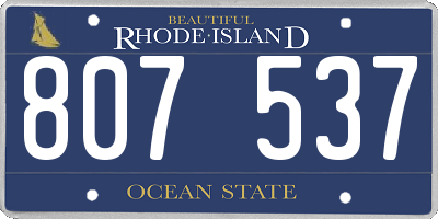 RI license plate 807537