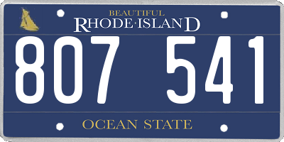 RI license plate 807541