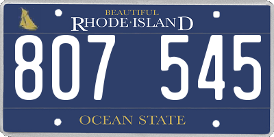 RI license plate 807545