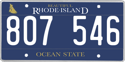 RI license plate 807546