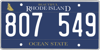 RI license plate 807549
