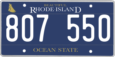 RI license plate 807550
