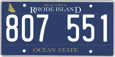 RI license plate 807551