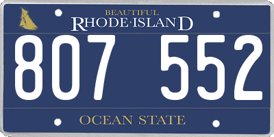 RI license plate 807552
