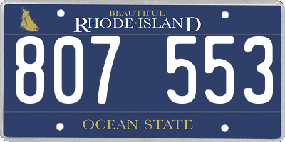 RI license plate 807553