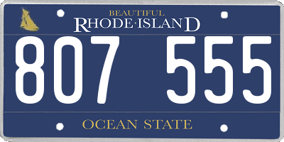 RI license plate 807555