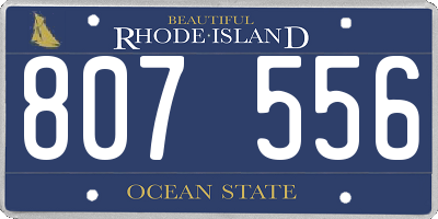 RI license plate 807556