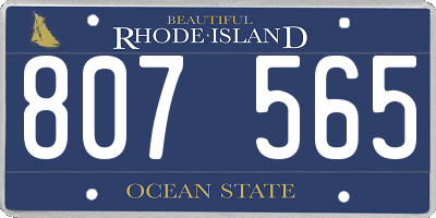 RI license plate 807565
