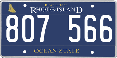 RI license plate 807566