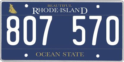 RI license plate 807570