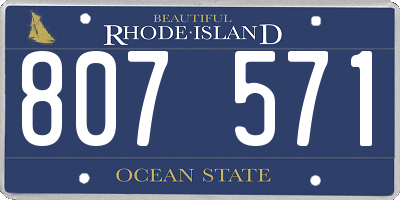 RI license plate 807571