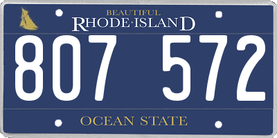 RI license plate 807572