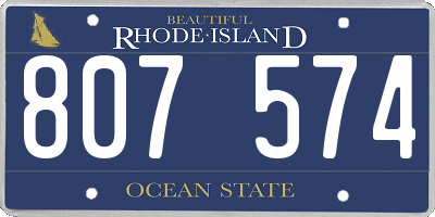 RI license plate 807574