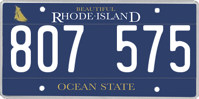 RI license plate 807575