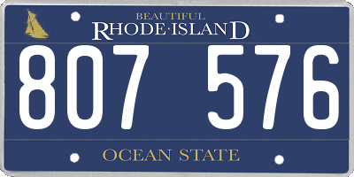 RI license plate 807576