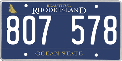 RI license plate 807578