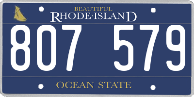 RI license plate 807579