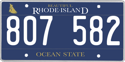 RI license plate 807582