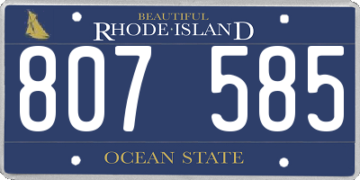 RI license plate 807585