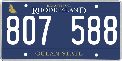 RI license plate 807588