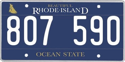 RI license plate 807590