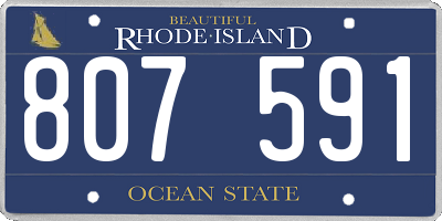 RI license plate 807591