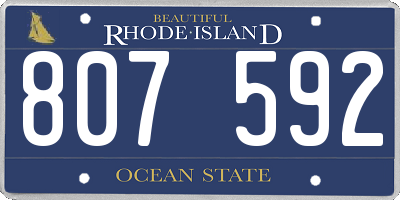 RI license plate 807592