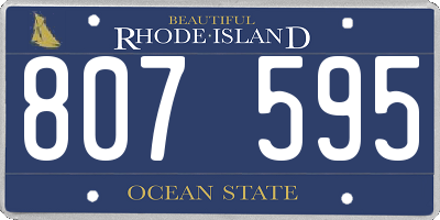 RI license plate 807595