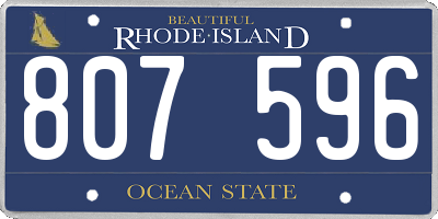 RI license plate 807596