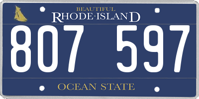 RI license plate 807597