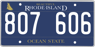 RI license plate 807606