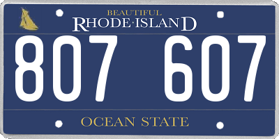 RI license plate 807607