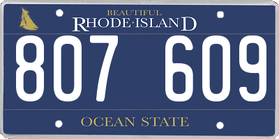 RI license plate 807609