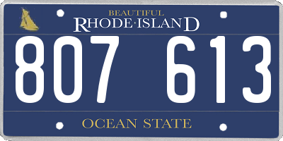 RI license plate 807613