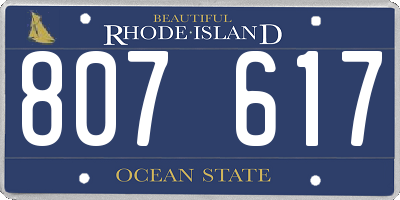 RI license plate 807617