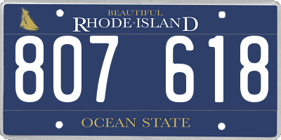 RI license plate 807618