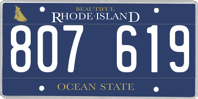 RI license plate 807619